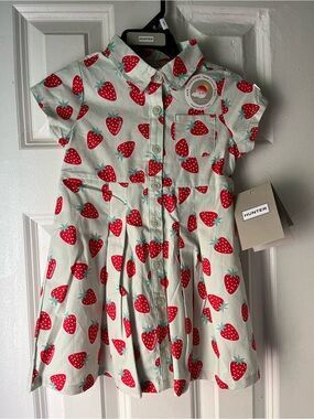 Hunter Girls Strawberry Button-Front Dress in Mint and Red COLOR CHANGING! ☀️